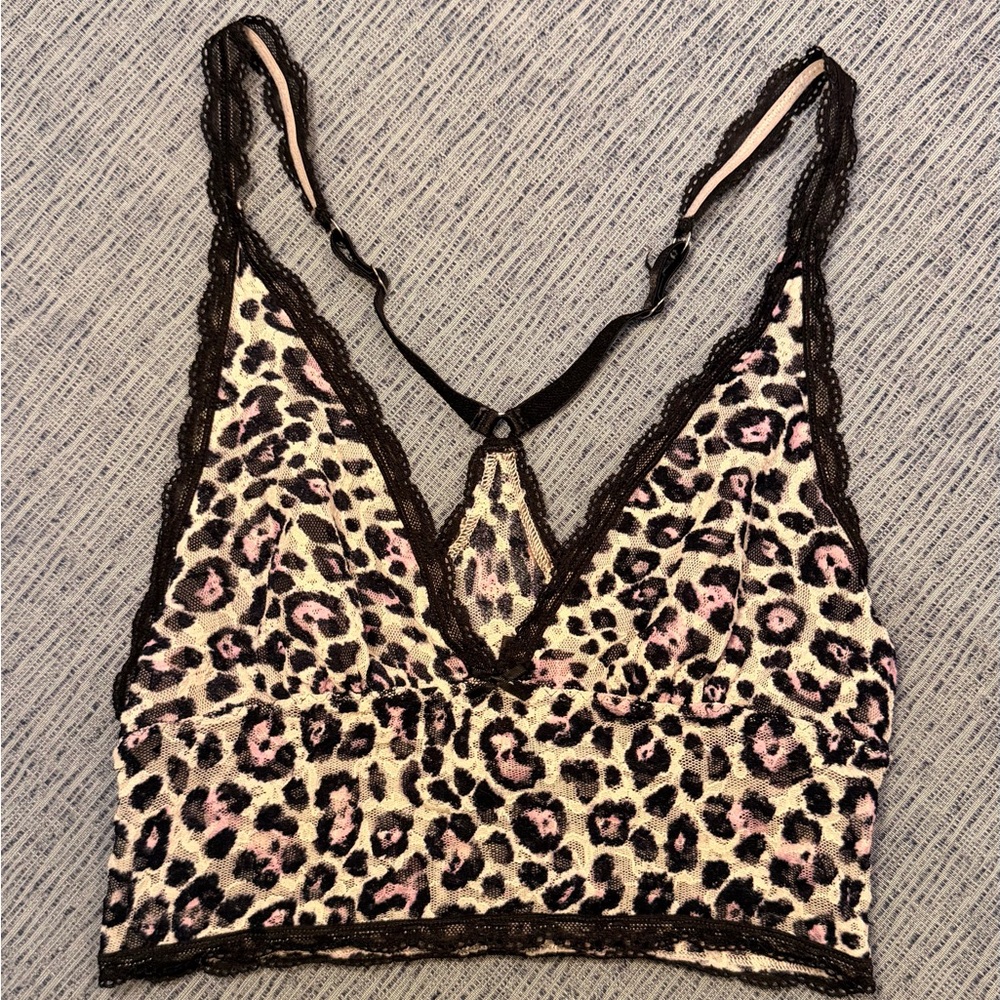 Victoria's Secret Leopard Print Bralette - Pink and Black
